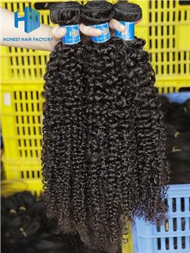 Wholesale 12-30 Inch Kinky Curly Premium Brazilian Hair #1B Natural Black