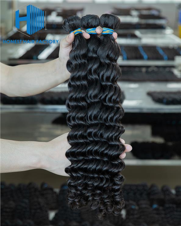 Wholesale Blue Band XR Brazilian Virgin Hair Deep Wave 1B# 24Inch