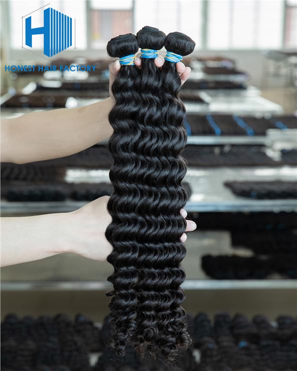 Wholesale Blue Band XR Brazilian Virgin Hair Deep Wave 1B# 28Inch