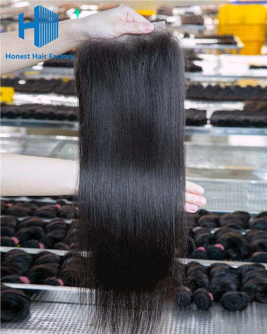 Wholesale R1 12-20Inch Straight Pre-plucked 5*5 HD Lace Closure