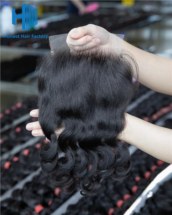 Wholesale R1 12-20Inch Loose wave Pre-plucked 5*5 HD Lace Closure