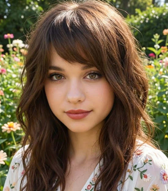 Side-Swept Textured Bangs